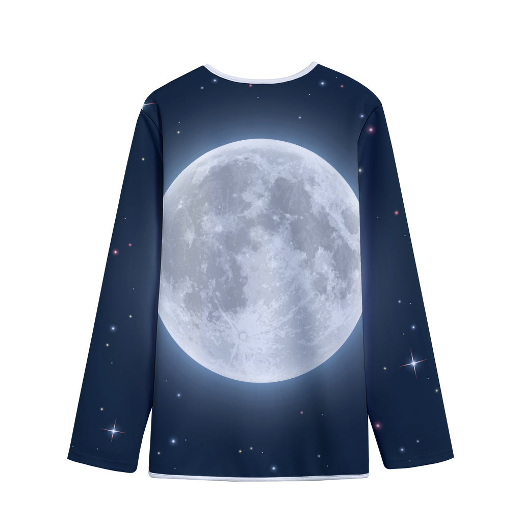 Full Moon Print Long Sleeve Short Coat