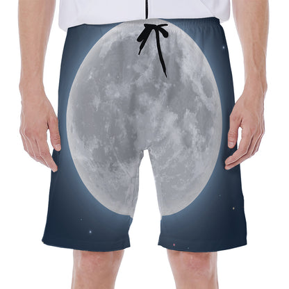 Full Moon Print Men's Beach Shorts