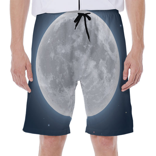 Full Moon Print Men's Beach Shorts