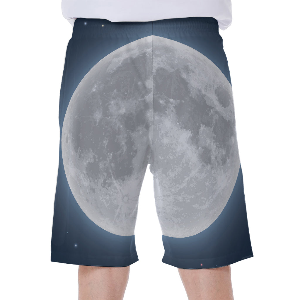 Full Moon Print Men's Beach Shorts