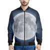 Full Moon Print Men's Bomber Jacket