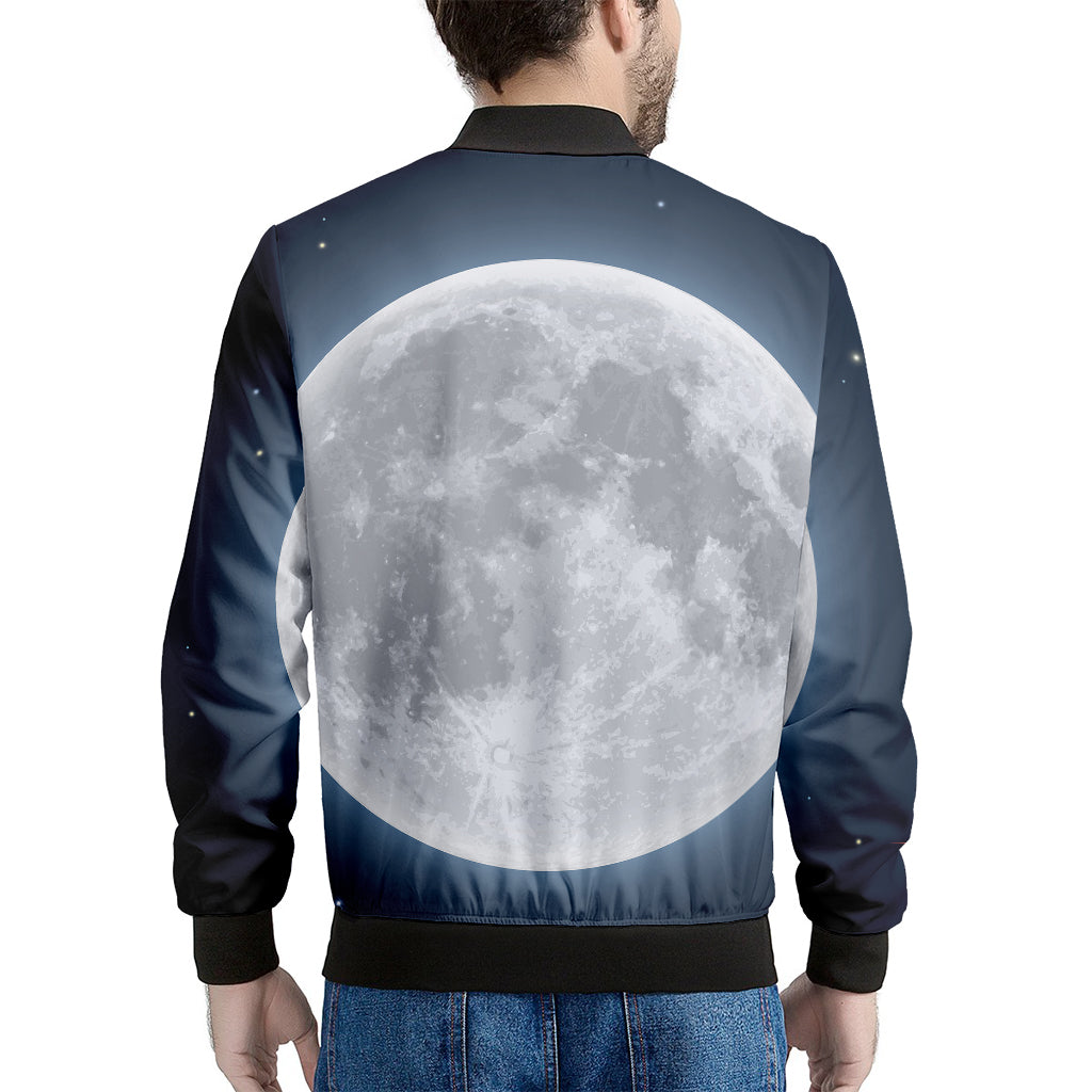 Full Moon Print Men's Bomber Jacket