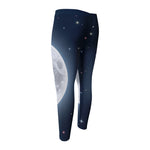 Full Moon Print Men's Compression Pants