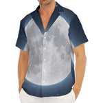 Full Moon Print Men's Deep V-Neck Shirt