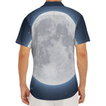 Full Moon Print Men's Deep V-Neck Shirt