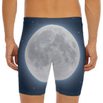 Full Moon Print Men's Long Boxer Briefs