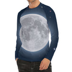 Full Moon Print Men's Long Sleeve Rash Guard