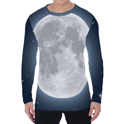 Full Moon Print Men's Long Sleeve T-Shirt