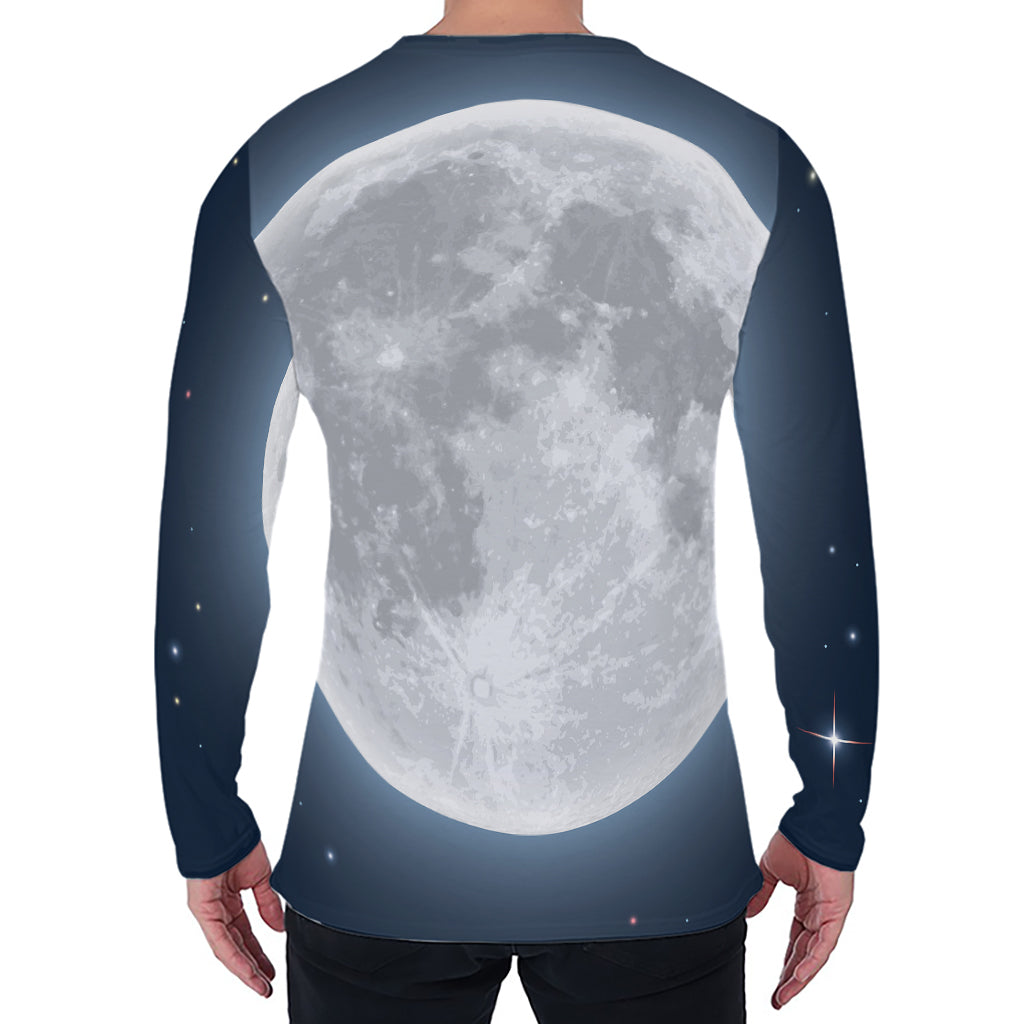 Full Moon Print Men's Long Sleeve T-Shirt
