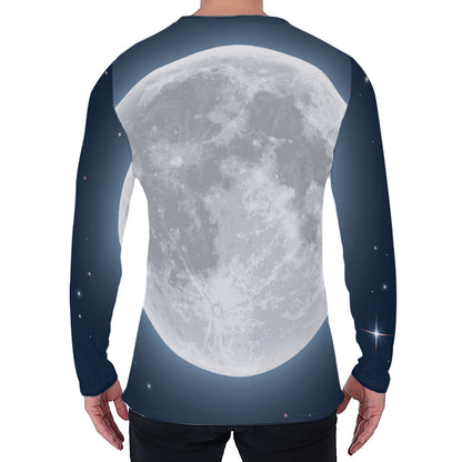 Full Moon Print Men's Long Sleeve T-Shirt