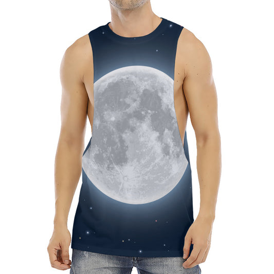 Full Moon Print Men's Muscle Tank Top