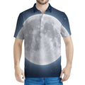 Full Moon Print Men's Polo Shirt