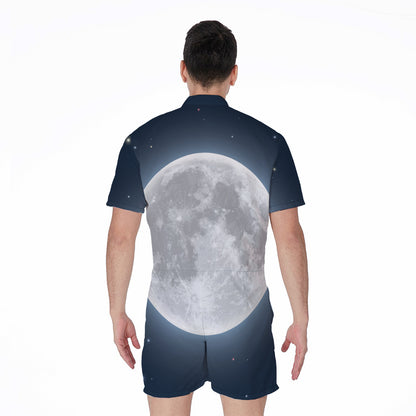 Full Moon Print Men's Rompers
