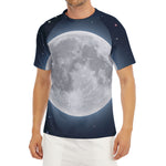 Full Moon Print Men's Short Sleeve Rash Guard