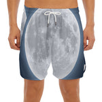 Full Moon Print Men's Split Running Shorts
