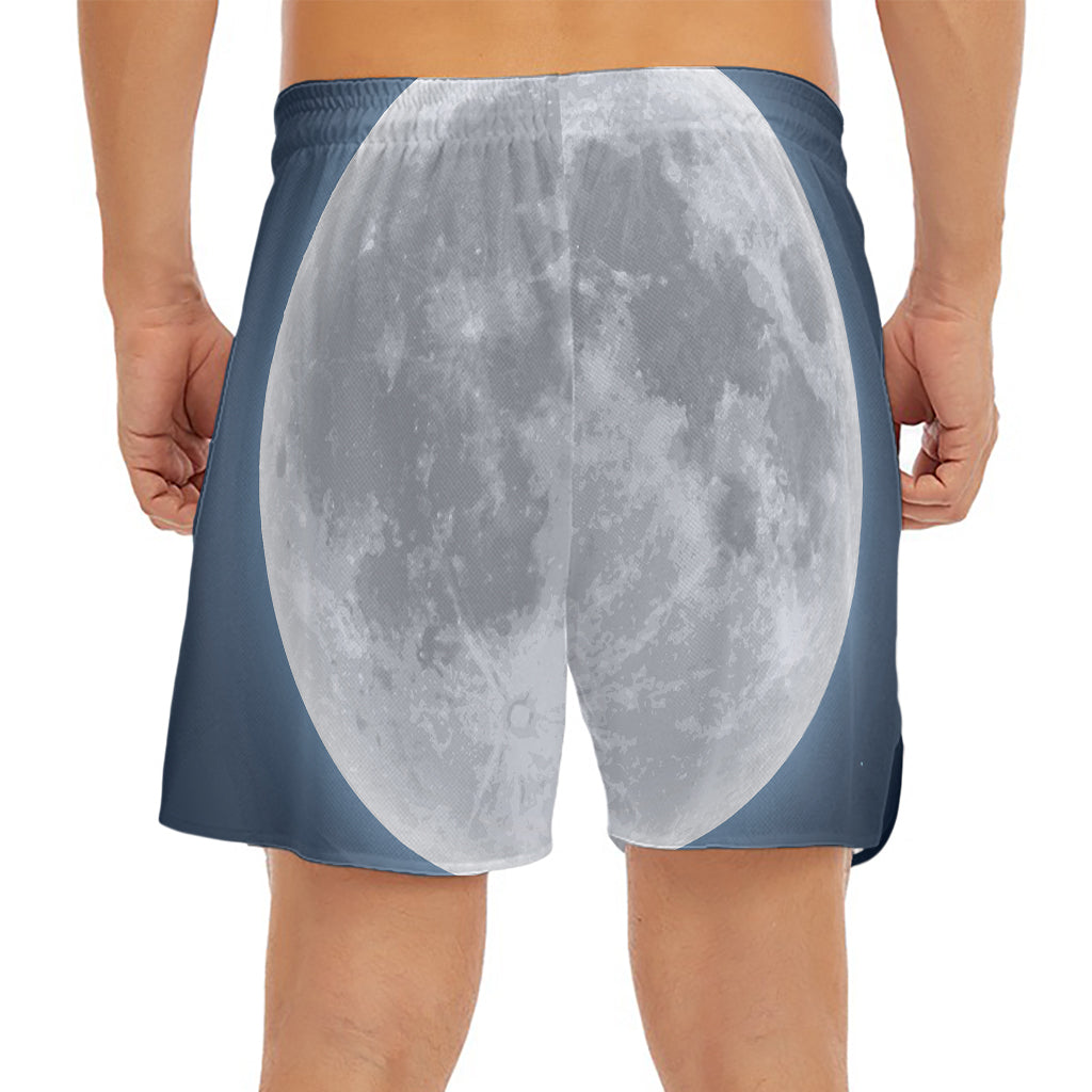 Full Moon Print Men's Split Running Shorts