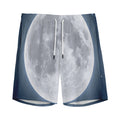 Full Moon Print Men's Athletic Shorts