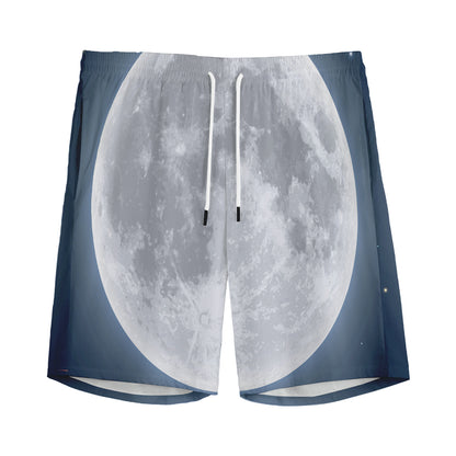 Full Moon Print Men's Sports Shorts