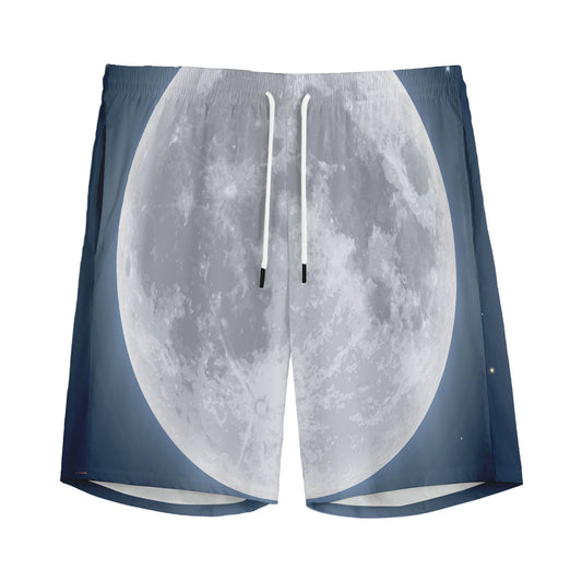 Full Moon Print Men's Sports Shorts