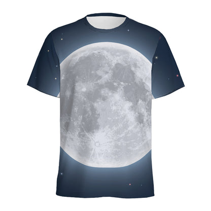 Full Moon Print Men's Sports T-Shirt