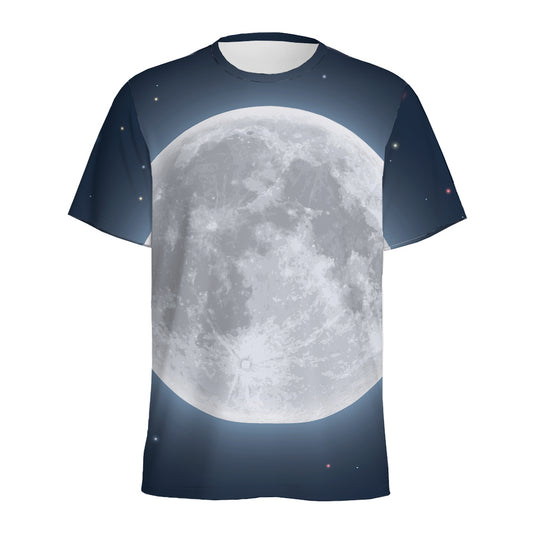 Full Moon Print Men's Sports T-Shirt