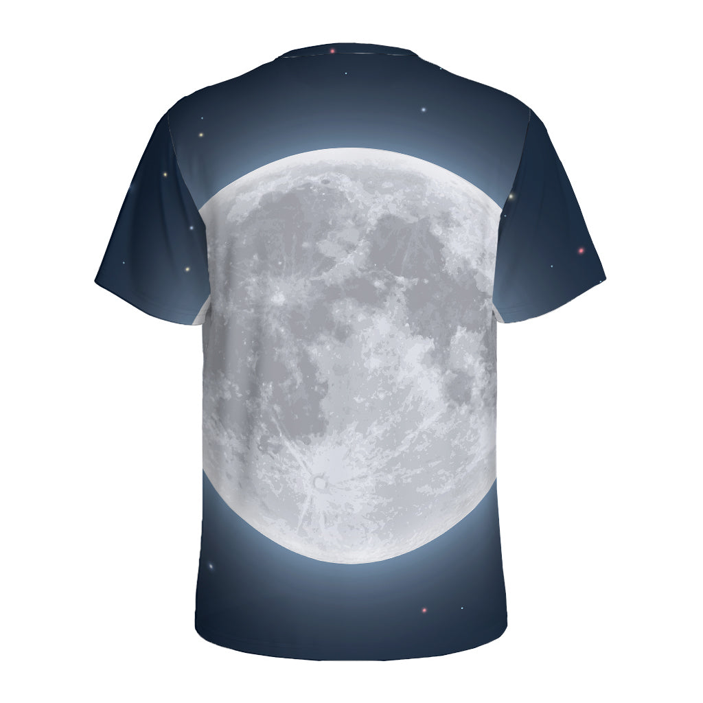Full Moon Print Men's Sports T-Shirt