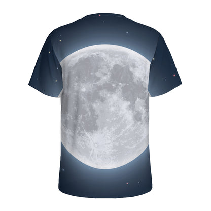 Full Moon Print Men's Sports T-Shirt