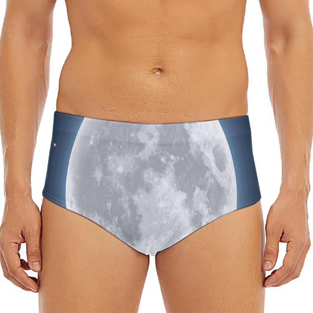 Full Moon Print Men's Triangle Swim Briefs