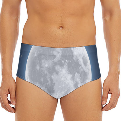 Full Moon Print Men's Triangle Swim Briefs