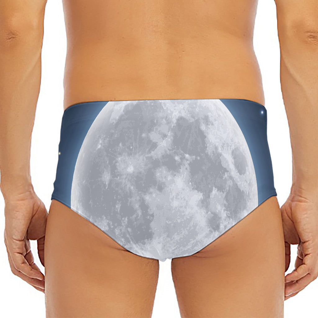 Full Moon Print Men's Triangle Swim Briefs