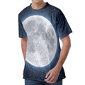 Full Moon Print Men's Velvet T-Shirt