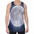 Full Moon Print Men's Velvet Tank Top