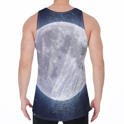 Full Moon Print Men's Velvet Tank Top