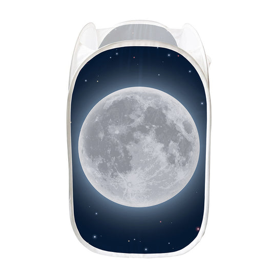 Full Moon Print Mesh Laundry Hamper