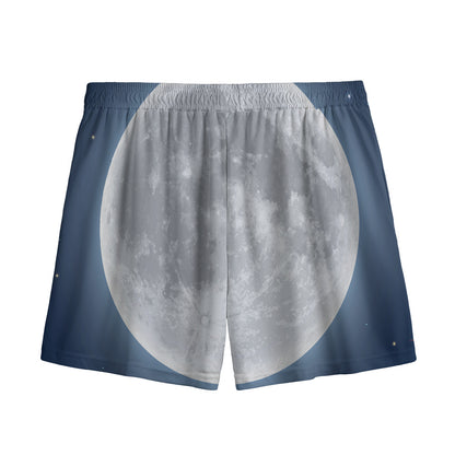 Full Moon Print Mesh Shorts