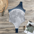 Full Moon Print One Shoulder Bodysuit