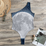 Full Moon Print One Shoulder Bodysuit