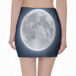 Full Moon Print Pencil Mini Skirt