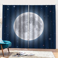 Full Moon Print Pencil Pleat Curtains