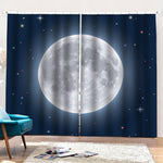 Full Moon Print Pencil Pleat Curtains
