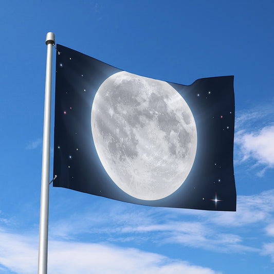 Full Moon Print Polyester Flag