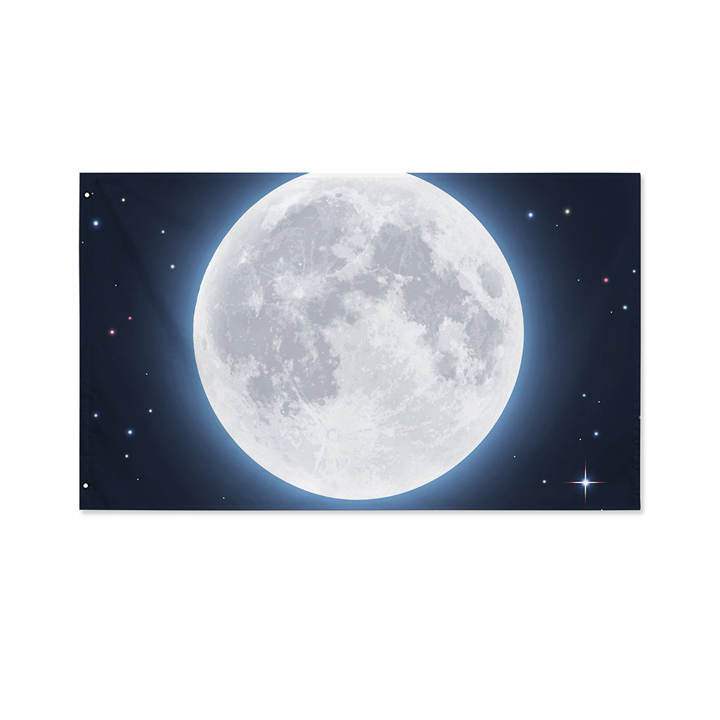 Full Moon Print Polyester Flag