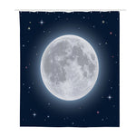 Full Moon Print Polyester Shower Curtain