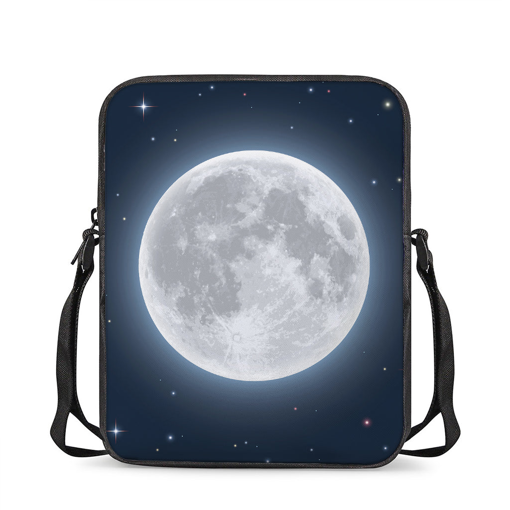 Full Moon Print Rectangular Crossbody Bag