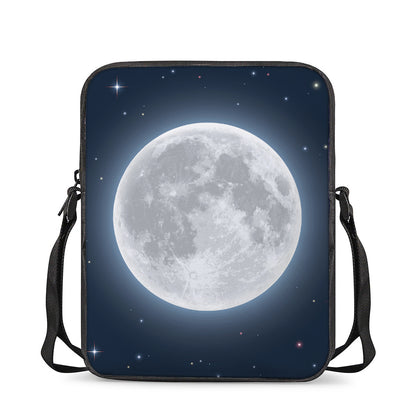 Full Moon Print Rectangular Crossbody Bag