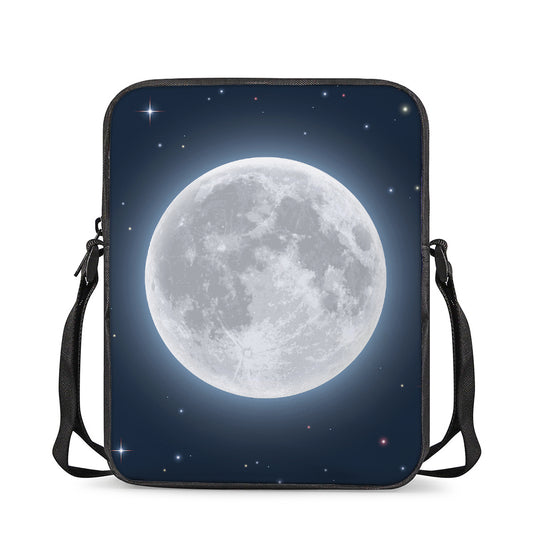 Full Moon Print Rectangular Crossbody Bag