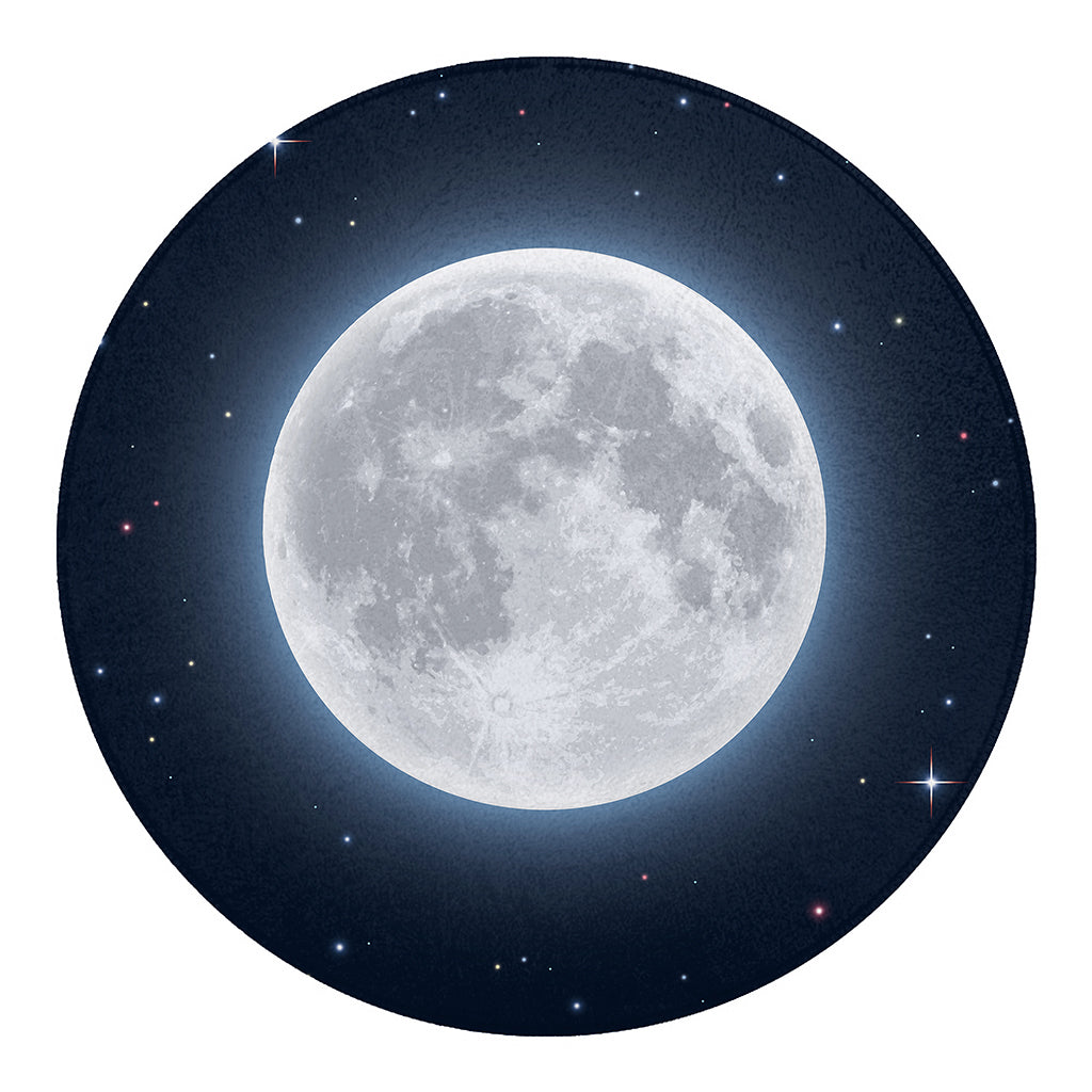 Full Moon Print Round Blanket