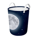 Full Moon Print Round Laundry Basket