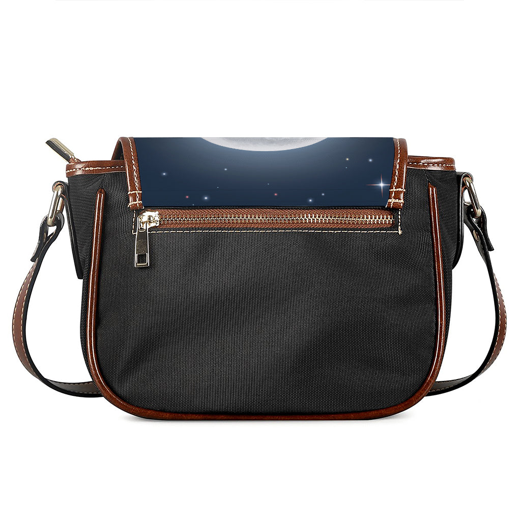 Full Moon Print Saddle Bag