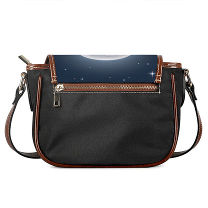 Full Moon Print Saddle Bag
